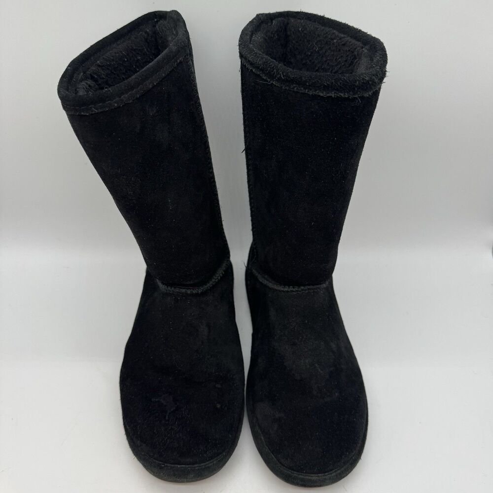 Bearpaw Emma Short Black Suede Boots Women's 6 Comfy Lined Winter Snow Shoes - Picture 5 of 11